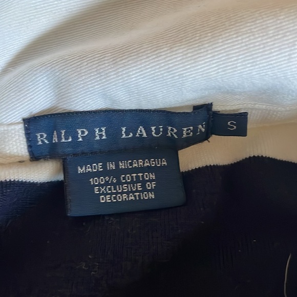 Ralph Lauren Cotton Rugby Dress 3/4 Sleeve Navy Stripe - Picture 6 of 6